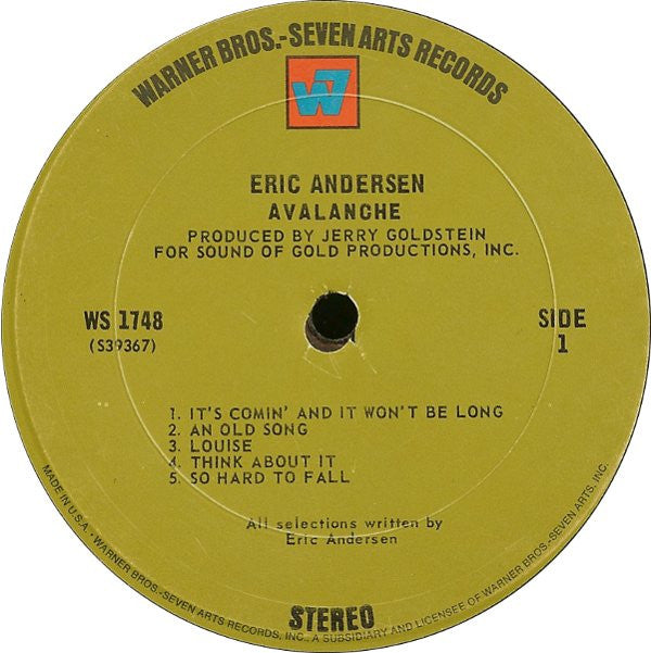 Eric Andersen (2) : Avalanche (LP, Album)