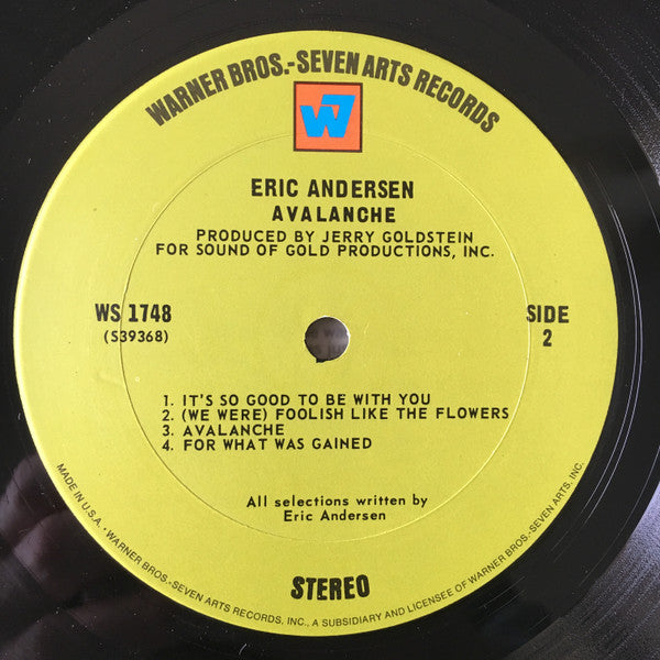 Eric Andersen (2) : Avalanche (LP, Album)
