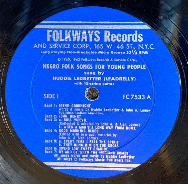 Leadbelly : Negro Folk Songs For Young People (LP, Album, 165)