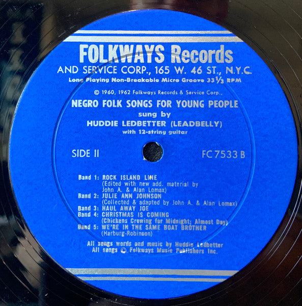 Leadbelly : Negro Folk Songs For Young People (LP, Album, 165)