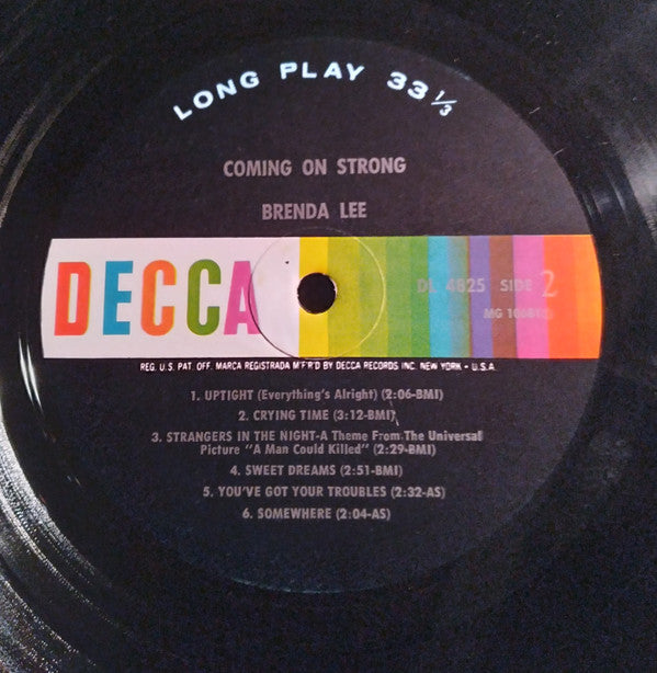 Brenda Lee : Coming On Strong (LP, Album, Mono)