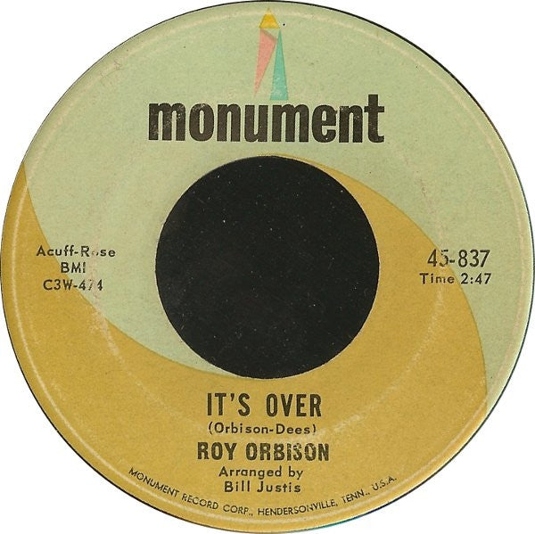 Roy Orbison : It's Over (7", Single, Ind)
