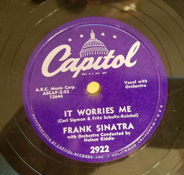 Frank Sinatra : It Worries Me / When I Stop Loving You (Shellac, 10", Los)