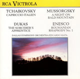 Pyotr Ilyich Tchaikovsky, Modest Mussorgsky, Paul Dukas, George Enescu, Dallas Symphony Orchestra / Eduardo Mata : Capriccio Italien / A Night On Bald Mountain / The Sorcerer's Apprentice / Roumanian Rhapsody No. 1 (CD, RE)