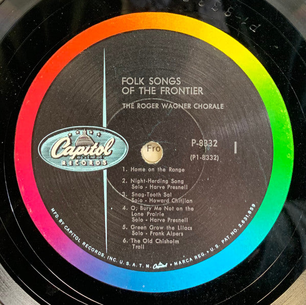 The Roger Wagner Chorale : Folk Songs Of The Frontier (LP, Album, RP, Scr)