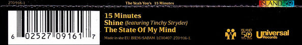 The Yeah You's : 15 Minutes (CD, Single)