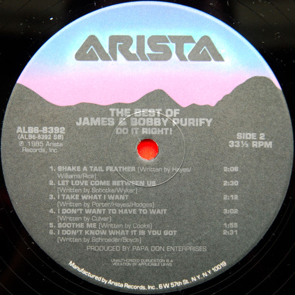 James & Bobby Purify : The Best Of James & Bobby Purify. Do It Right! (LP, Comp)