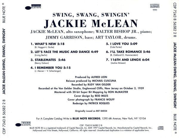 Jackie McLean : Swing, Swang, Swingin' (CD, Album, Ltd, RE, RM, SBM)