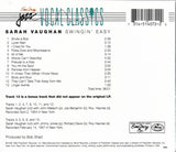 Sarah Vaughan And Her Trio : Swingin' Easy (CD, Album, RE, RM)