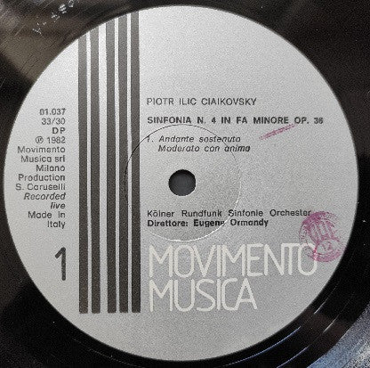 Pyotr Ilyich Tchaikovsky : Sinfonia Nr 4 In Fa Minore Op. 36 (LP, Mono)