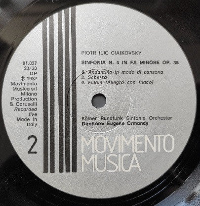Pyotr Ilyich Tchaikovsky : Sinfonia Nr 4 In Fa Minore Op. 36 (LP, Mono)