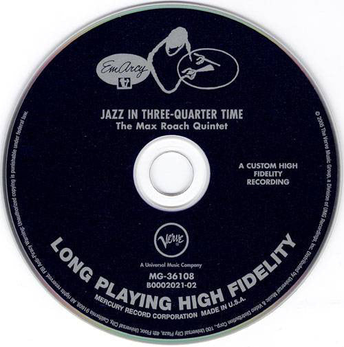 Max Roach : Jazz In 3/4 Time (CD, Album, Ltd, RE, RM)