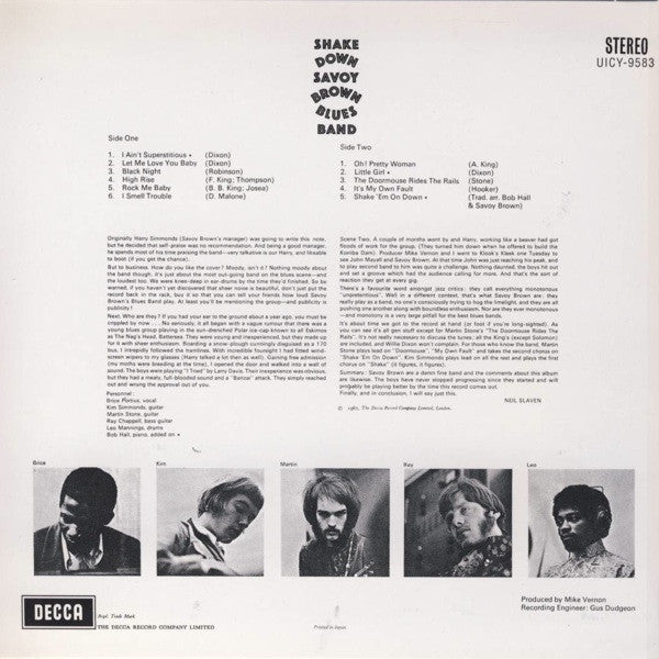 Savoy Brown Blues Band* : Shake Down (CD, Album, Ltd, RE, RM, Pap)