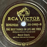 Beryl Davis : Pass That Peace Pipe / The Best Things In Life Are Free (Shellac, 10")
