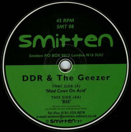 DDR & The Geezer : Mad Cows On Acid / BSE (12")