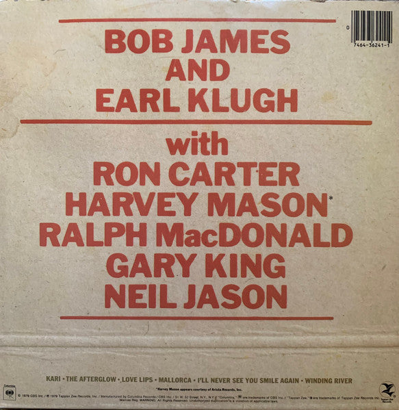 Bob James & Earl Klugh : One On One (LP, Album, Car)
