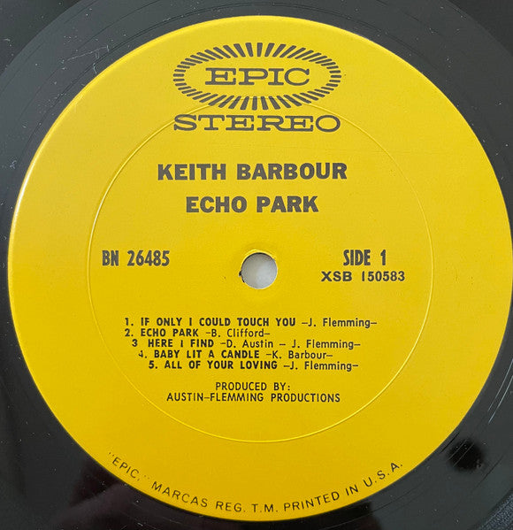 Keith Barbour : Echo Park (LP, Album, Pit)