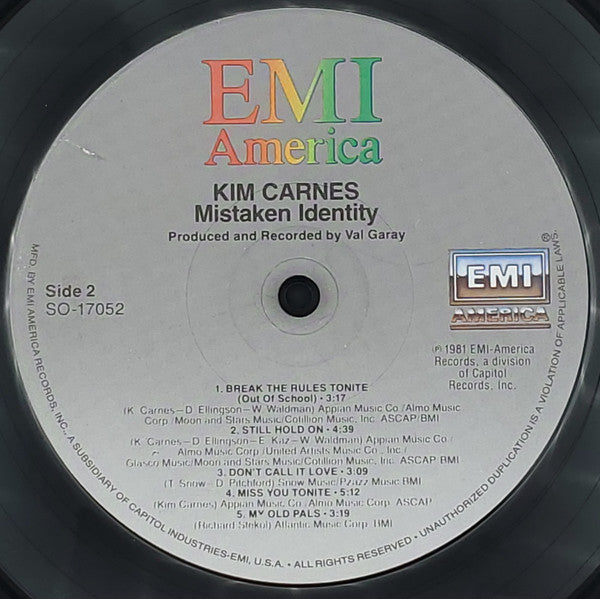 Kim Carnes : Mistaken Identity (LP, Album, Los)
