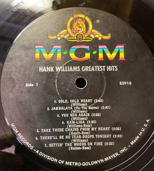 Hank Williams : Hank Williams' Greatest Hits (LP, Comp, Mono)