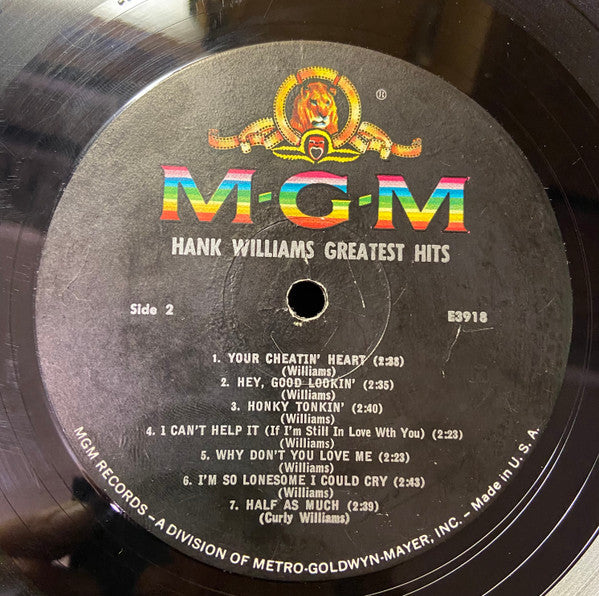 Hank Williams : Hank Williams' Greatest Hits (LP, Comp, Mono)