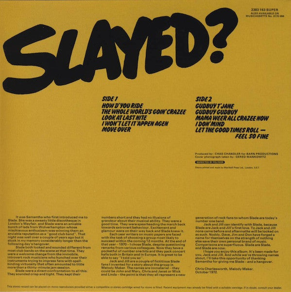 Slade = スレイド* : Slayed? = スレイド? (CD, Album, Ltd, RE, RM, Pap)