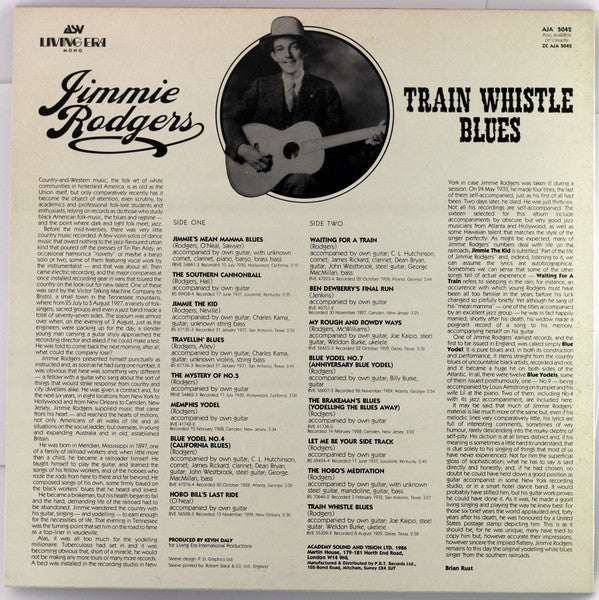 Jimmie Rodgers : Train Whistle Blues (LP, Comp, Mono)