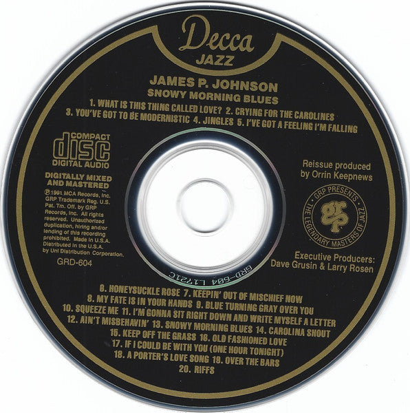 James Price Johnson : Snowy Morning Blues (CD, Comp, Mono)