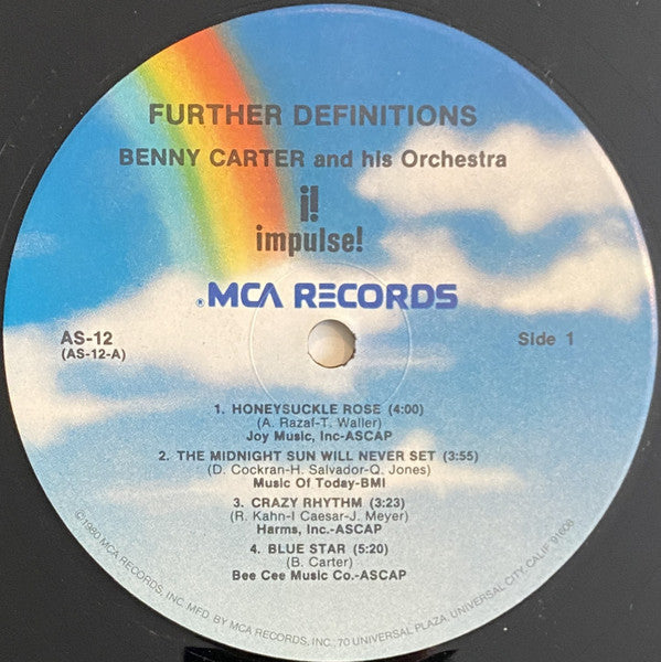 Benny Carter And His Orchestra : Further Definitions (LP, Album, RE, Pin)