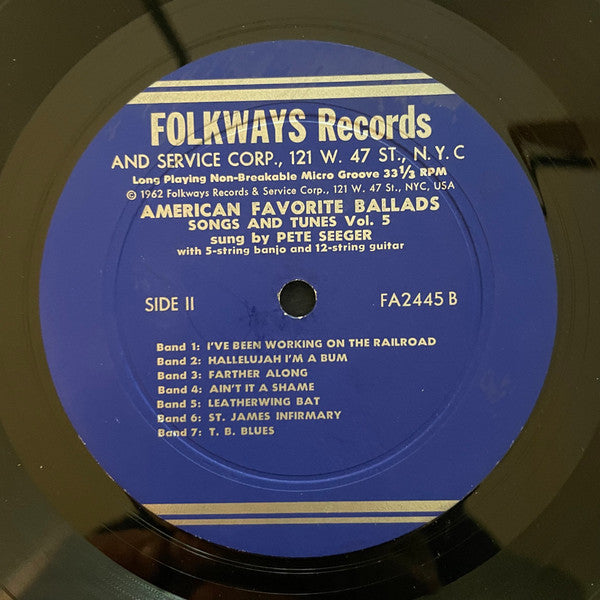 Pete Seeger : American Favorite Ballads: Songs And Tunes, Vol. 5 (LP, Album, Mono)