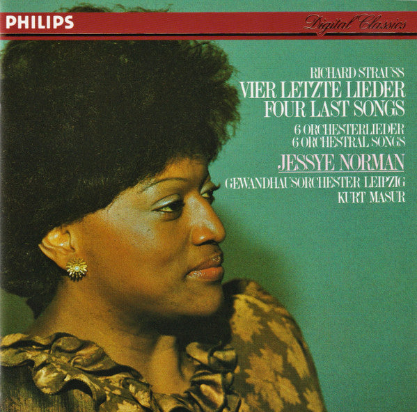 Richard Strauss, Jessye Norman, Gewandhausorchester Leipzig, Kurt Masur : Vier Letzte Lieder / 6 Orchesterlieder (CD, RE, 2nd)