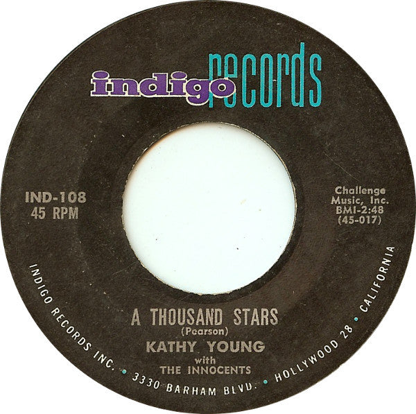 Kathy Young With The Innocents (2) : A Thousand Stars / Eddie My Darling (7", Single, Mon)
