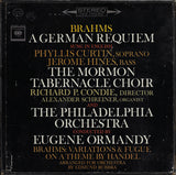 Johannes Brahms, Phyllis Curtin, Jerome Hines, Mormon Tabernacle Choir, Richard P. Condie, Alexander Schreiner And The Philadelphia Orchestra Conducted By Eugene Ormandy, Edmund Rubbra : A German Requiem (Sung In English) / Variations & Fugue On A Theme By Handel (2xLP + Box)