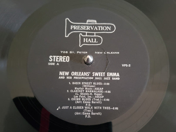 Preservation Hall Jazz Band : New Orleans' Sweet Emma And Her Preservation Hall Jazz Band (LP, Album, MGM)