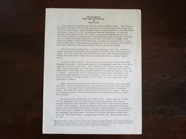 Preservation Hall Jazz Band : New Orleans' Sweet Emma And Her Preservation Hall Jazz Band (LP, Album, MGM)