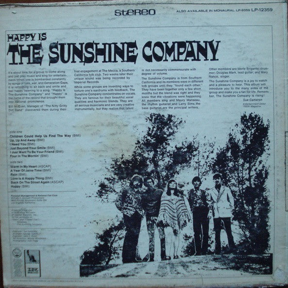 The Sunshine Company : Happy Is (LP, Album, Res)