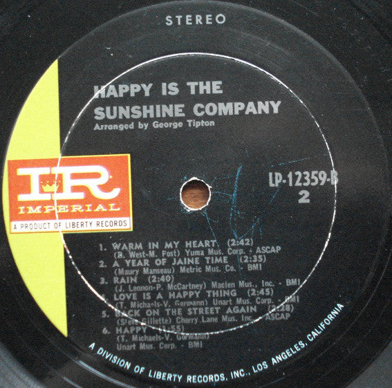 The Sunshine Company : Happy Is (LP, Album, Res)