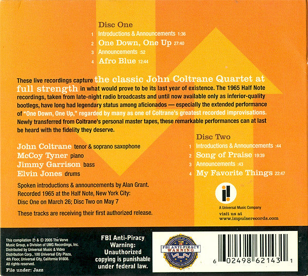 John Coltrane : One Down, One Up (Live At The Half Note) (2xCD, Album)