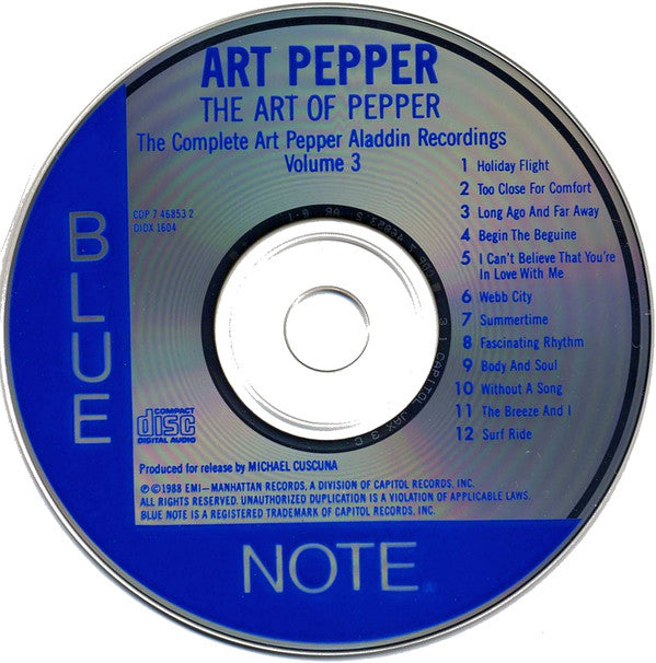 Art Pepper, Carl Perkins (4), Ben Tucker, Chuck Flores : The Art Of Pepper (CD, Comp, RE)