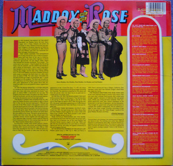 Maddox Brothers And Rose : Maddox Bros. And Rose (LP, Album, Comp, Mono)