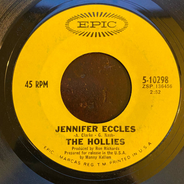 The Hollies : Jennifer Eccles  (7", Single, Styrene, San)