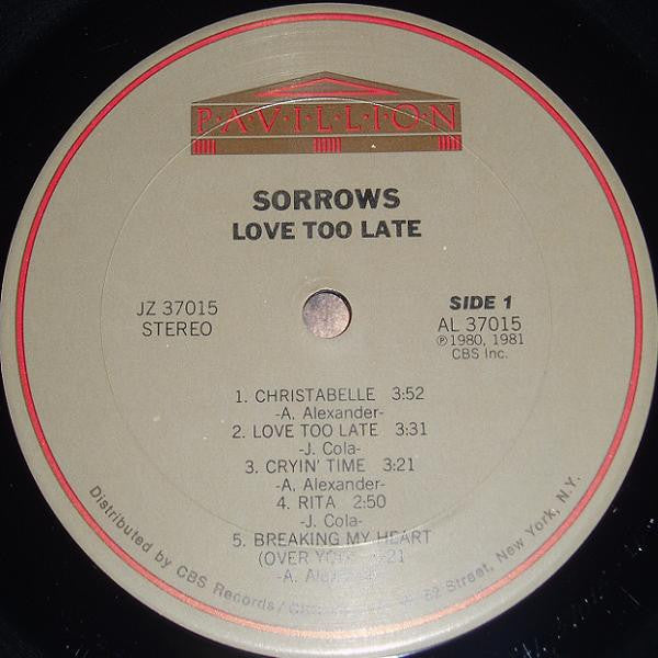 Sorrows : Love Too Late (LP, Album)