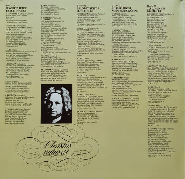 Johann Sebastian Bach, Helmuth Rilling : Christus Natus Est (Kantaten Von Johann Sebastian Bach Zu Advent Weihnachten Und Jahresanfang) (2xLP)