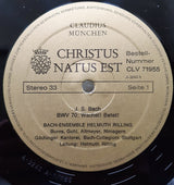 Johann Sebastian Bach, Helmuth Rilling : Christus Natus Est (Kantaten Von Johann Sebastian Bach Zu Advent Weihnachten Und Jahresanfang) (2xLP)