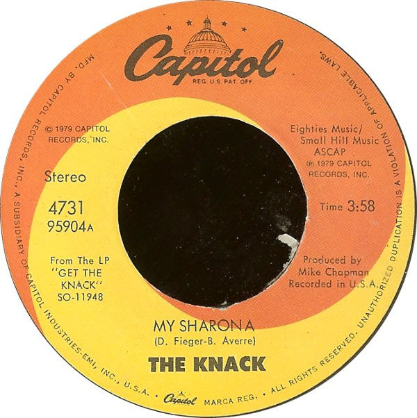 The Knack (3) : My Sharona (7", Single, Swi)