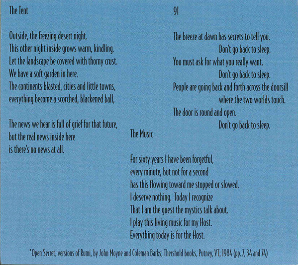 Myra Melford The Tent : Where The Two Worlds Touch (CD, Album)