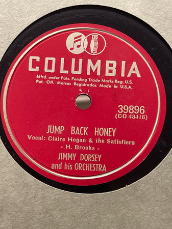 Jimmy Dorsey And His Orchestra : Jump Back Honey / Love Came Out Of The Night (Shellac, 10")