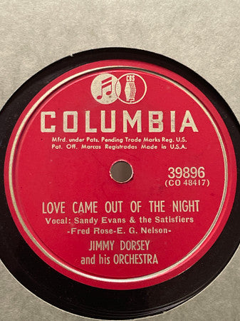 Jimmy Dorsey And His Orchestra : Jump Back Honey / Love Came Out Of The Night (Shellac, 10")