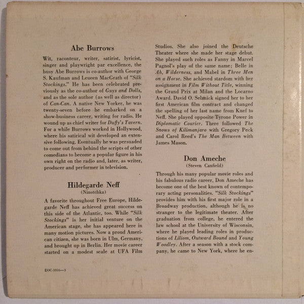 Cole Porter : "Silk Stockings" An Original Cast Recording (3x7", Album, Ind)