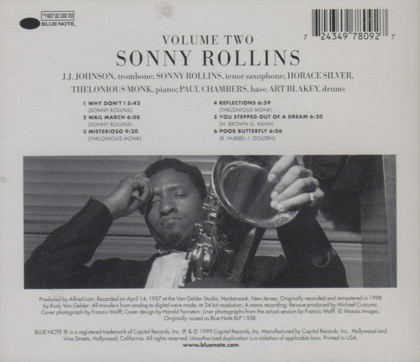 Sonny Rollins : Volume Two (CD, Album, Mono, RE, RM, EMI)