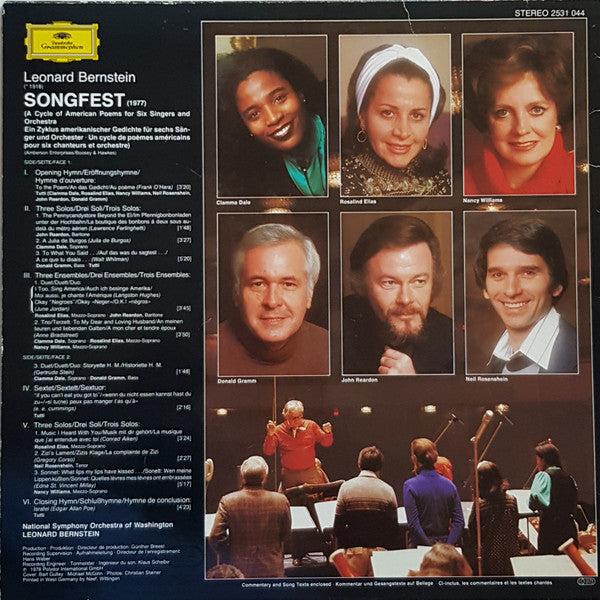 Leonard Bernstein, National Symphony Orchestra : Songfest (LP, Album, Comp, Alt)
